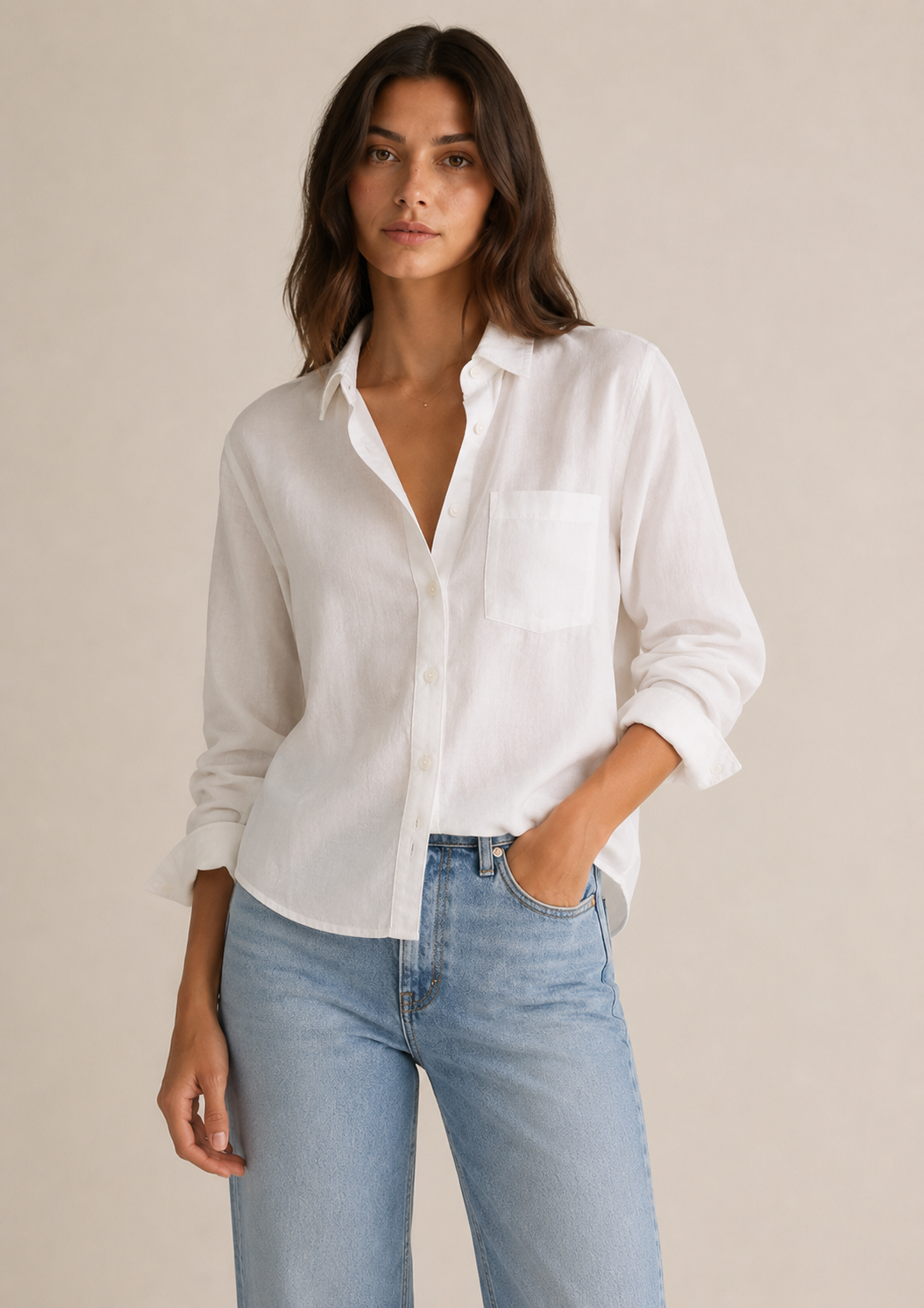 White Button-Up Blouse